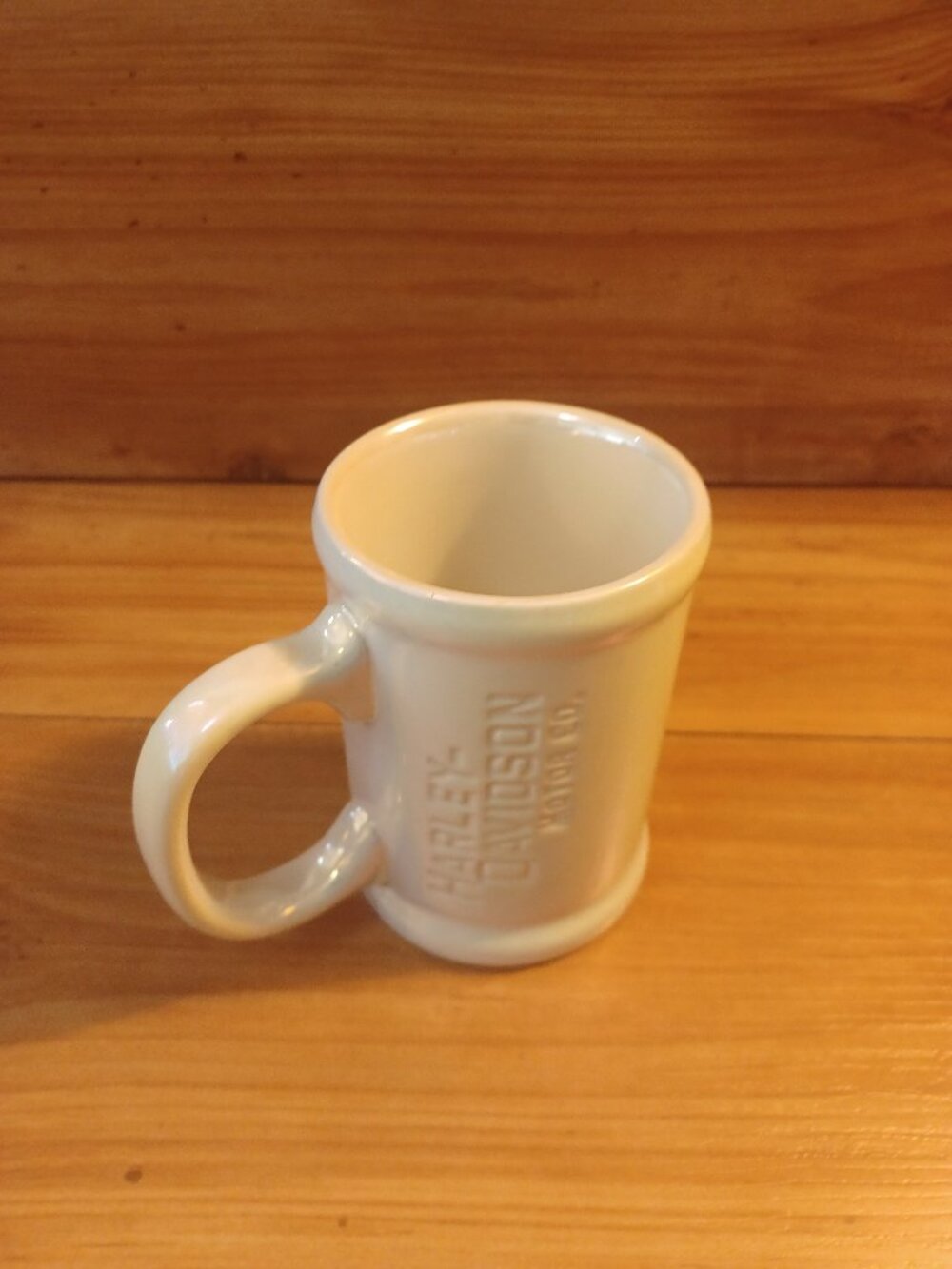 HD Harley Davidson Coffee Cup Mug Embossed Logo Iridescent Pearl